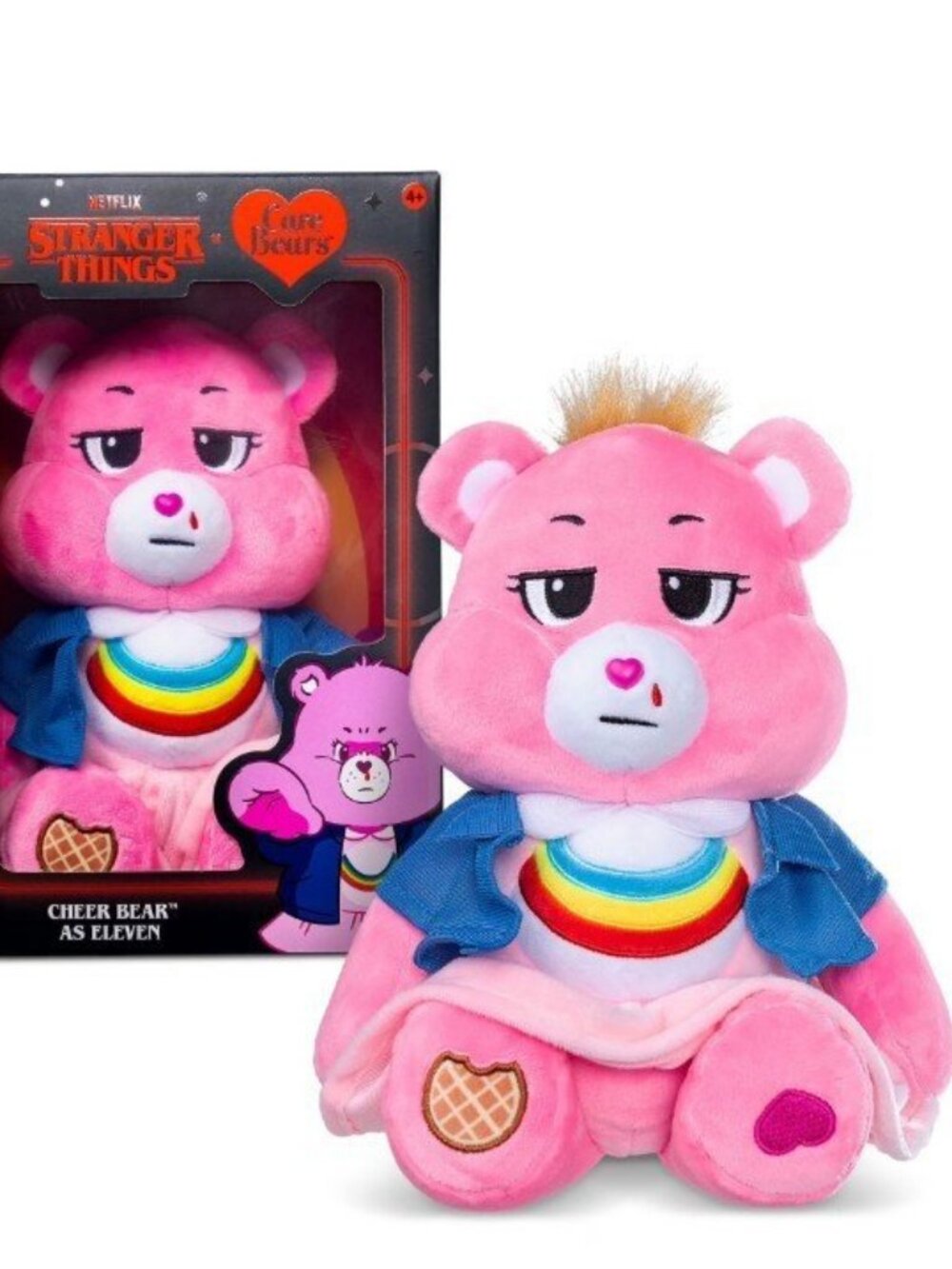 Netflix - Care Bears x Stranger Things Cheer Bear As Eleven. 12”Plush New in Box